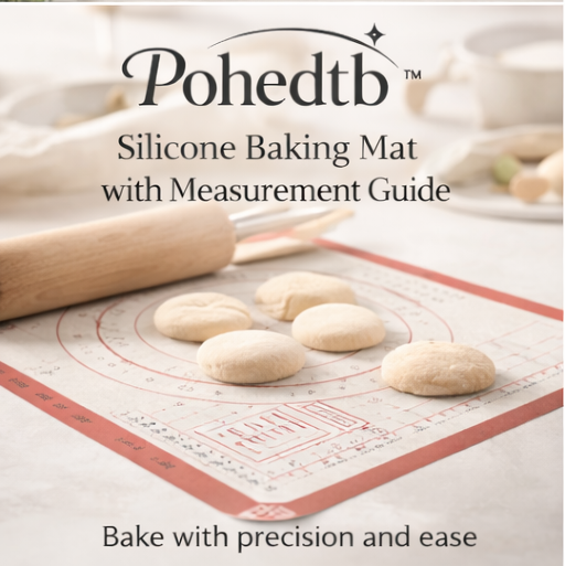 Pohedtb™ Silicone Baking Mat with Measurement Guide, reusable baking mat / nonstick baking liner / silicone pastry mat